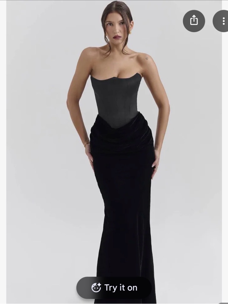 Persephone Black Corset Gown